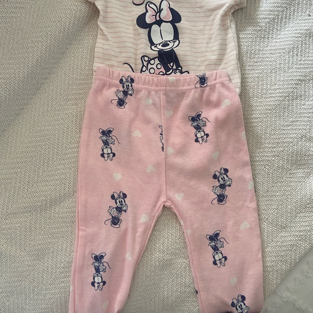 Disney Minnie Mouse Baby Outfit - Pink and White